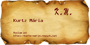 Kurtz Mária névjegykártya